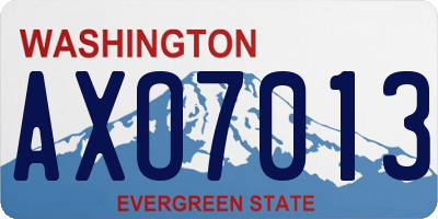 WA license plate AXO7013