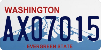 WA license plate AXO7015