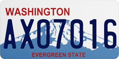 WA license plate AXO7016