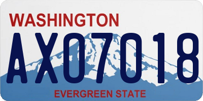 WA license plate AXO7018