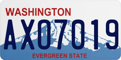 WA license plate AXO7019