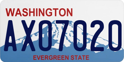 WA license plate AXO7020