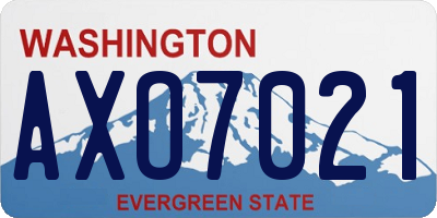 WA license plate AXO7021