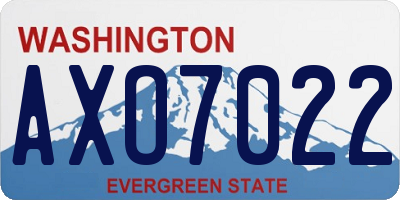 WA license plate AXO7022
