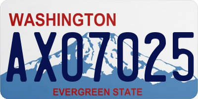 WA license plate AXO7025