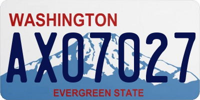 WA license plate AXO7027