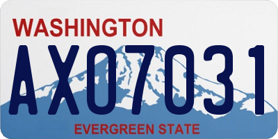 WA license plate AXO7031
