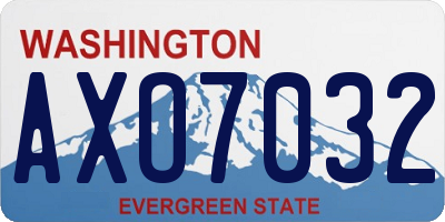 WA license plate AXO7032