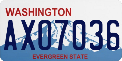 WA license plate AXO7036