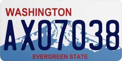 WA license plate AXO7038