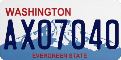 WA license plate AXO7040