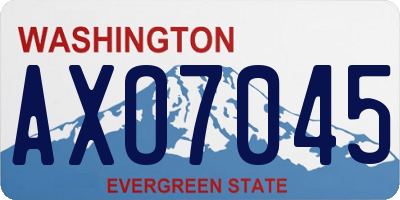 WA license plate AXO7045