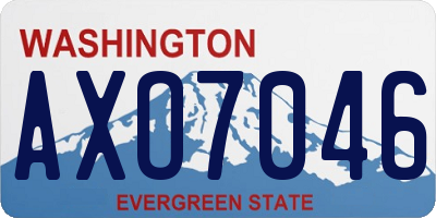 WA license plate AXO7046