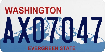 WA license plate AXO7047