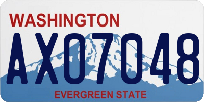 WA license plate AXO7048