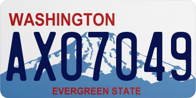 WA license plate AXO7049