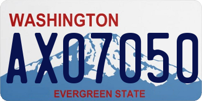 WA license plate AXO7050