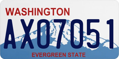 WA license plate AXO7051