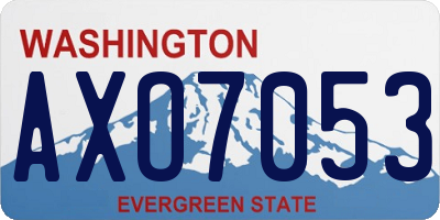 WA license plate AXO7053