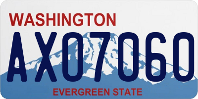 WA license plate AXO7060