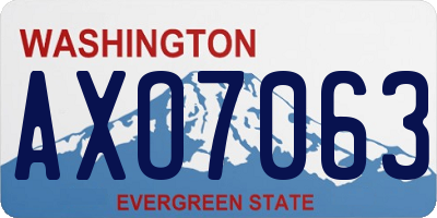 WA license plate AXO7063
