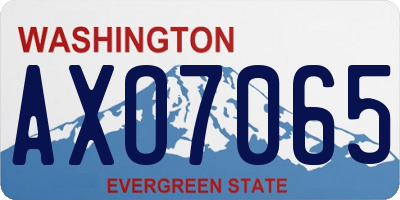 WA license plate AXO7065