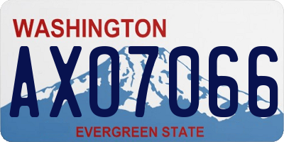 WA license plate AXO7066