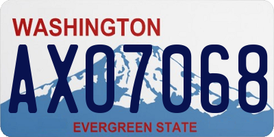 WA license plate AXO7068