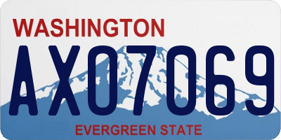 WA license plate AXO7069