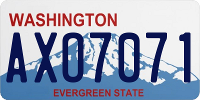 WA license plate AXO7071
