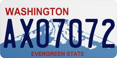 WA license plate AXO7072