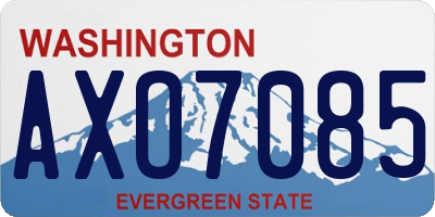 WA license plate AXO7085
