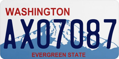 WA license plate AXO7087