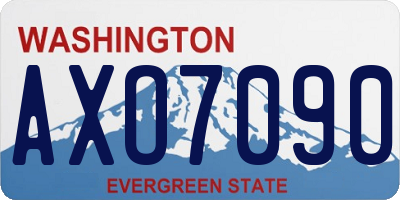 WA license plate AXO7090