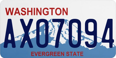 WA license plate AXO7094