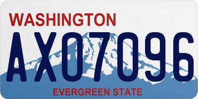 WA license plate AXO7096