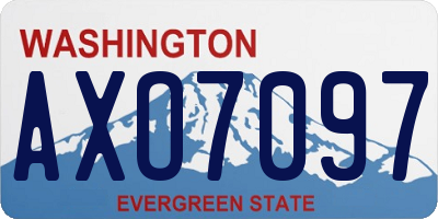 WA license plate AXO7097