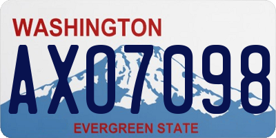 WA license plate AXO7098