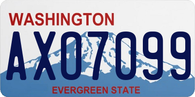 WA license plate AXO7099
