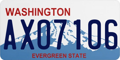 WA license plate AXO7106