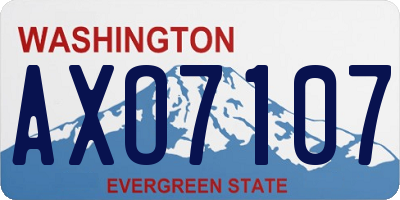 WA license plate AXO7107