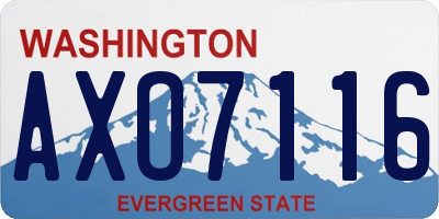 WA license plate AXO7116