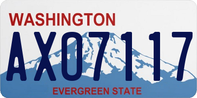 WA license plate AXO7117