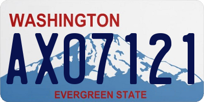 WA license plate AXO7121