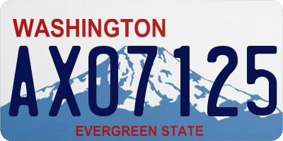 WA license plate AXO7125