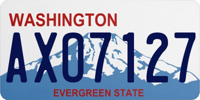 WA license plate AXO7127