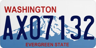WA license plate AXO7132