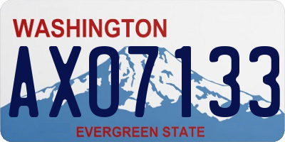 WA license plate AXO7133