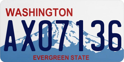 WA license plate AXO7136