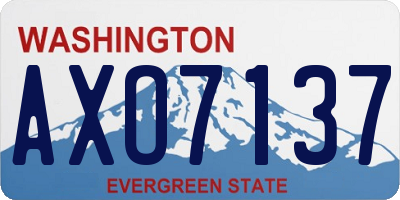 WA license plate AXO7137